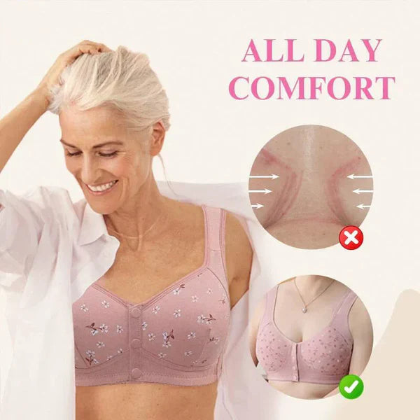 2024 New Anti Sagging Front Open Cooling Cotton Bra